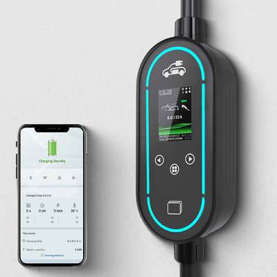 acquistare 7.36kW 32A caricabatterie portatile con display LCD e RCD di tipo B fabbricazione online