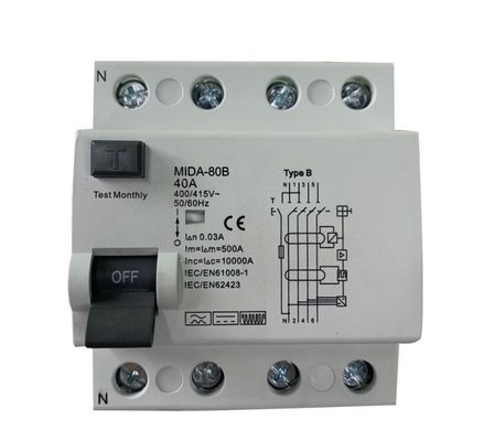 4 interruttore 415V 63A di Palo RCD un interruttore di 3 fasi