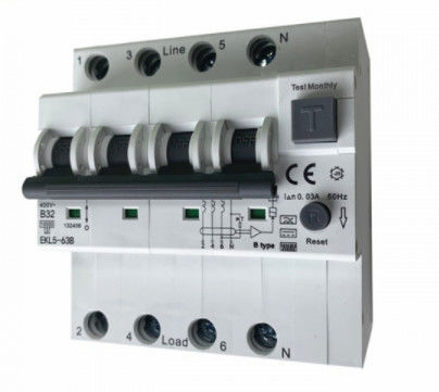 Interruttore MCB RCCB RCBO di IEC 62423 32A RCD con protezione di sovracorrente