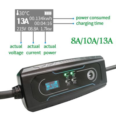 Sbocco portatile dei PERNI del Regno Unito 3 del caricatore del veicolo elettrico di Type2 8-16A 1P